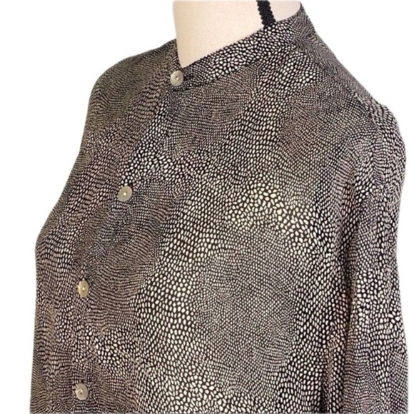CHICO’S DESIGN geometric snake pattern sheer, chiffon, button blouse. Small. EUC - Picture 6 of 12